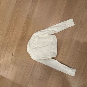 Urban Outfitters Cropped White Long Sleeve Button Shirt